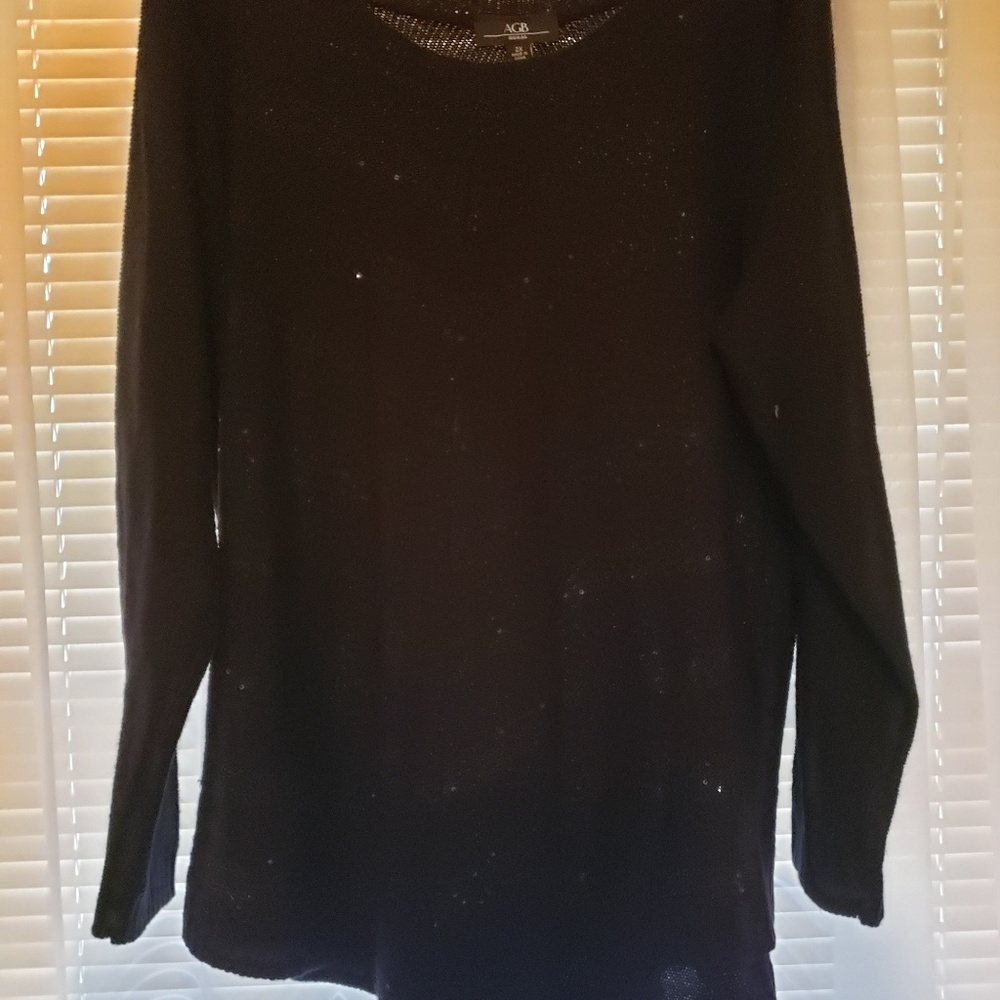 Women's plus size black sequins sweater